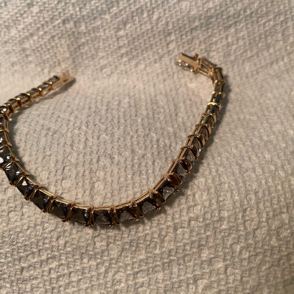 Gold over sterling silver light, purple smoky bracelet